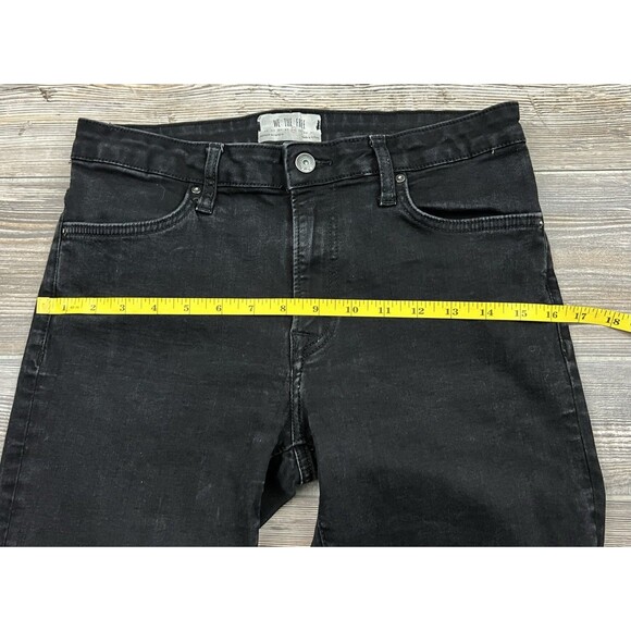Free People We The Free Jeans Women's Sz 28 Mid-Rise Skinny Black Raw Hem - Picture 10 of 13